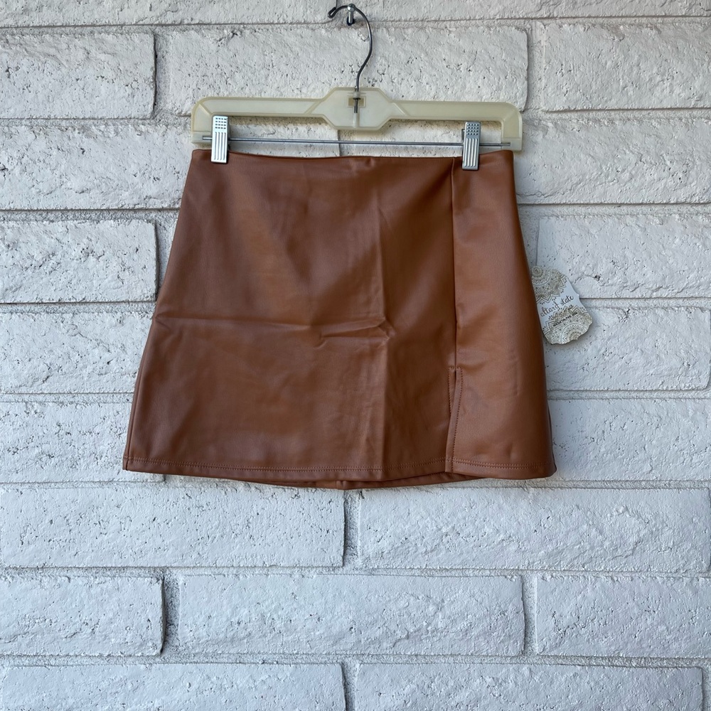 Altar’d State Brown “Leather” mini skirt